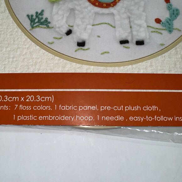 Crafts, Embroidery 8" Hoop Kit, Llama and Florals, NIP! GREAT STARTER KIT! - Picture 4 of 5